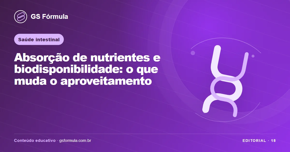 Ilustração editorial sobre Absorção de nutrientes e biodisponibilidade: o que muda o aproveitamento