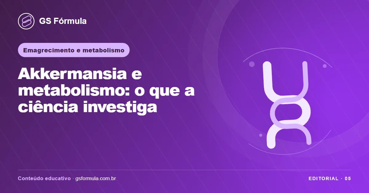 Ilustração editorial sobre Akkermansia e metabolismo: o que a ciência investiga