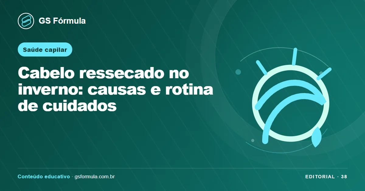 Ilustração editorial sobre Cabelo ressecado no inverno: causas e rotina de cuidados
