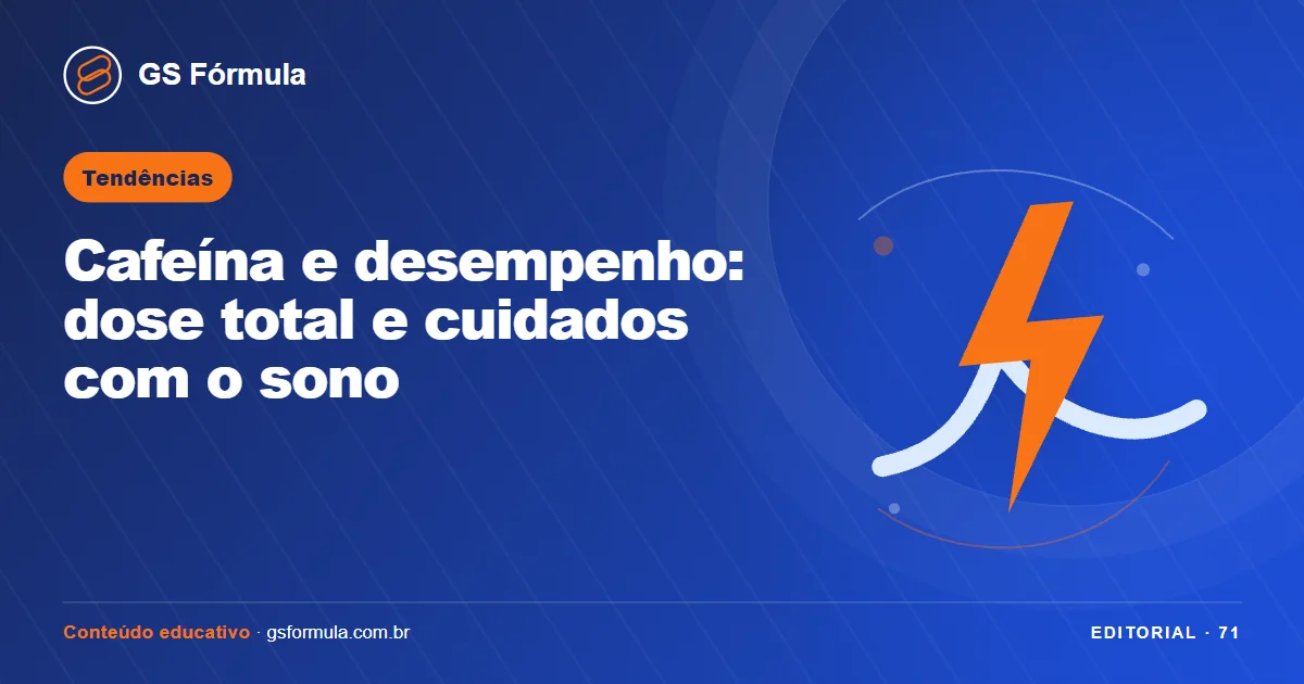 Ilustração editorial sobre Cafeína e desempenho: dose total e cuidados com o sono