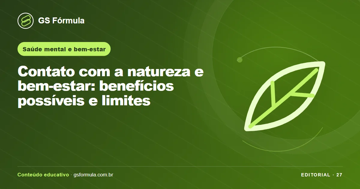 Ilustração editorial sobre Contato com a natureza e bem-estar: benefícios possíveis e limites