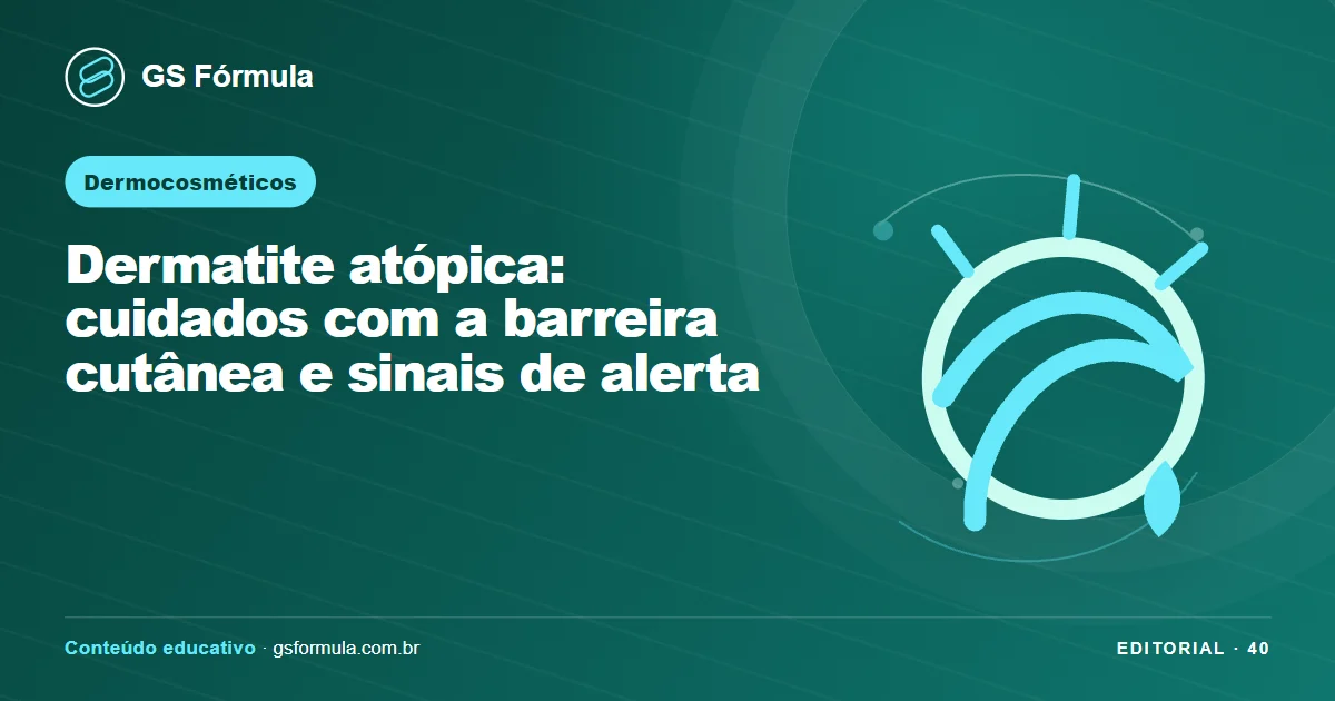 Ilustração editorial sobre Dermatite atópica: cuidados com a barreira cutânea e sinais de alerta