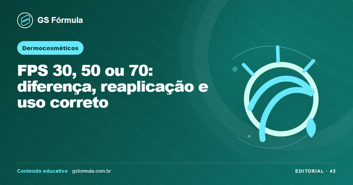 Ilustração editorial sobre FPS 30, 50 ou 70: diferença, reaplicação e uso correto