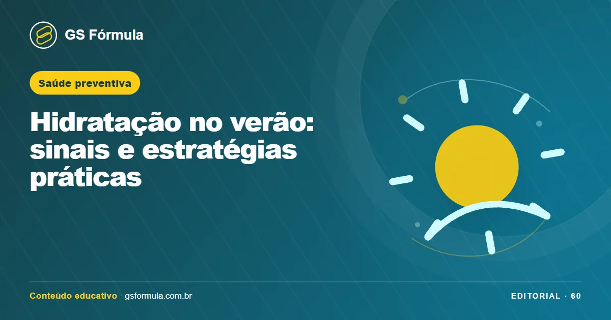 Ilustração editorial sobre Hidratação no verão: sinais e estratégias práticas