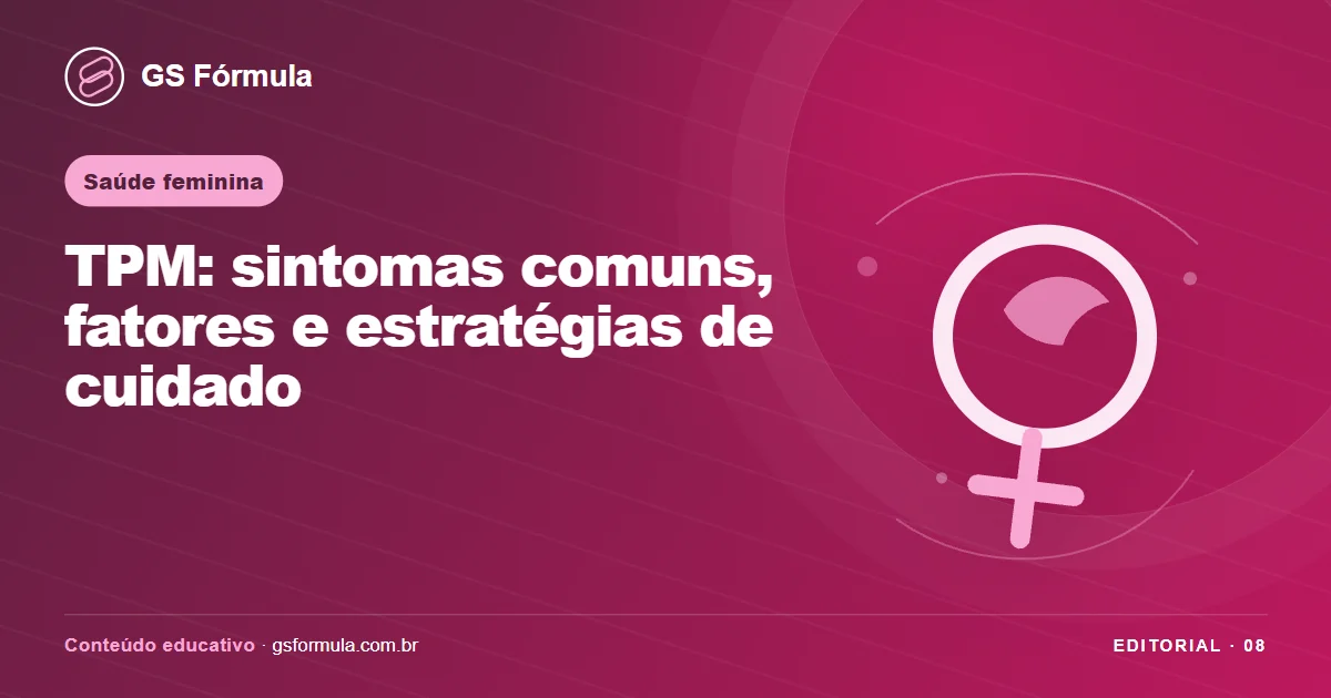 Ilustração editorial sobre TPM: sintomas comuns, fatores e estratégias de cuidado